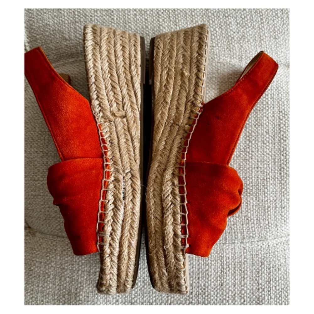 Women's Franco Sarto Tangerine Pirouette Suede Espadrille Slingback Sandals. 7M - Picture 4 of 16